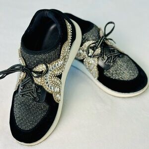 Sophia WebsterBlack Velvet Embellished Royalty Sneakers Size 36.5 or 6